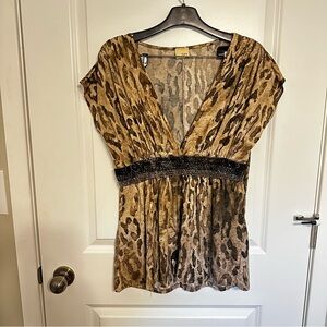 Daytrip Animal Print V-Neck Blouse